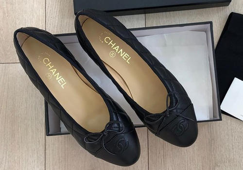 Кожаные балетки Chanel Cruise черные