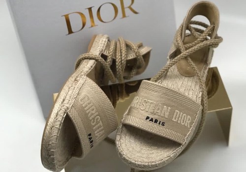 Женские сандалии Christian Dior бежевые