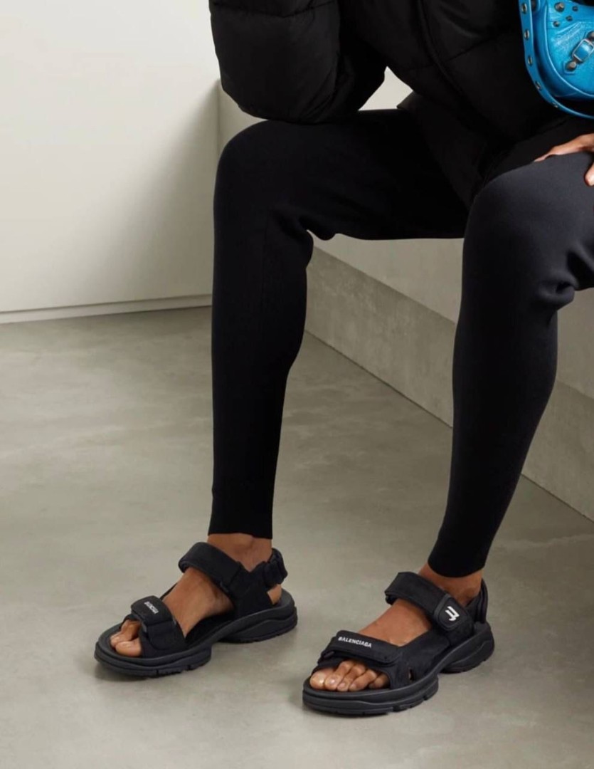 Кожаные сандалии Balenciaga Track черные
