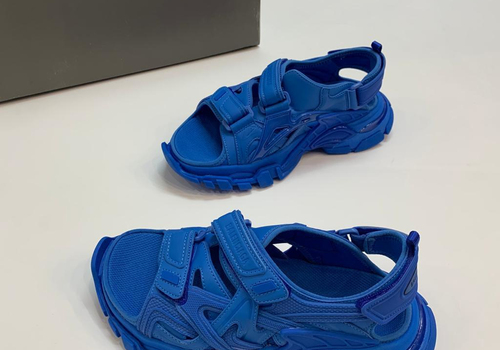 Кожаные сандалии Balenciaga Track синие