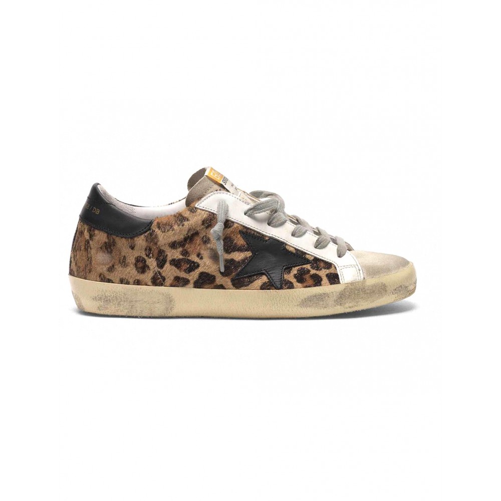 Женские кеды Golden Goose Superstar леопардовые