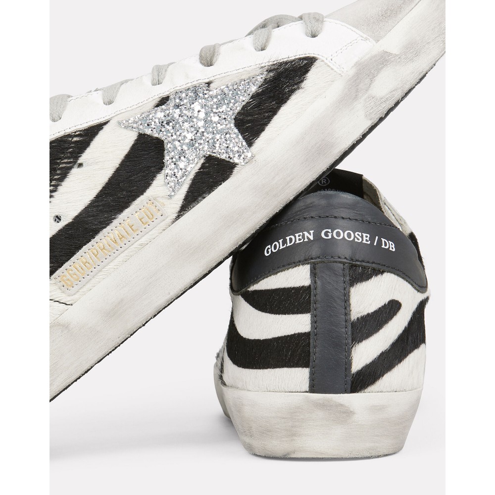 Женские кеды Golden Goose Superstar зебра