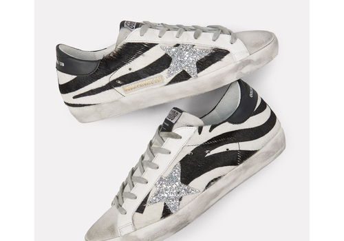 Женские кеды Golden Goose Superstar зебра