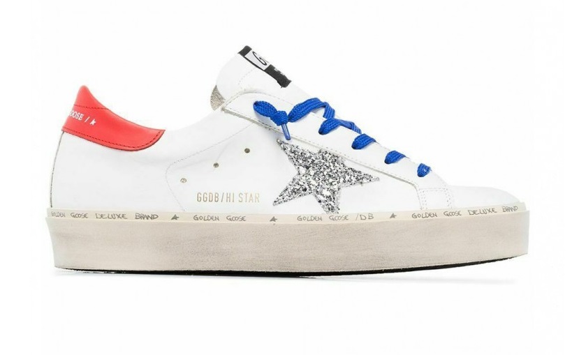 Женские кеды Golden Goose Superstar  с оранжевой пяткой