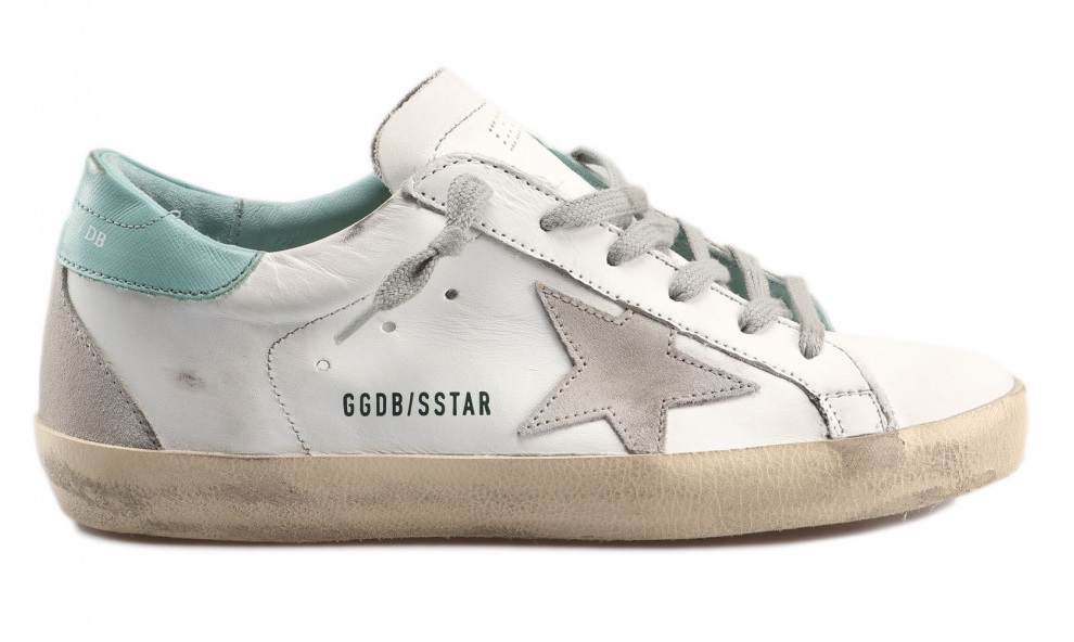 Женские кеды Golden Goose Superstar turquoise backdrop