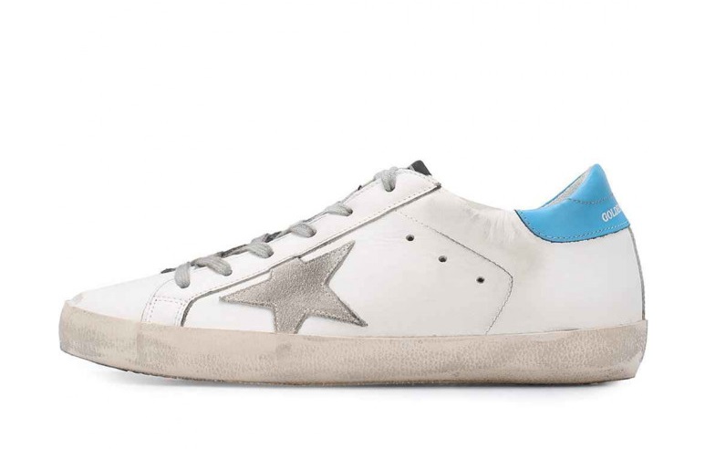 Женские кеды Golden Goose Superstar blue backdrop