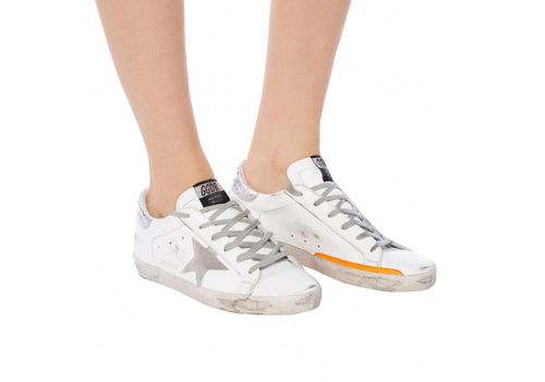 Женские кеды Golden Goose Superstar orange insert