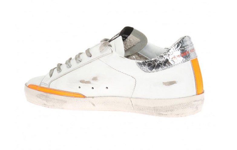 Женские кеды Golden Goose Superstar orange insert