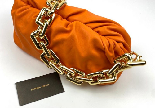Женская сумка Bottega Veneta The Chain Pouch оранжевая