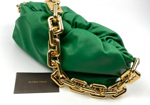 Женская сумка Bottega Veneta The Chain Pouch зеленая