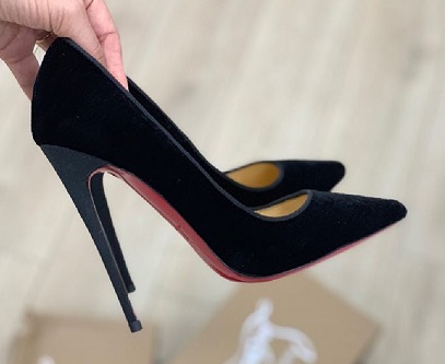 Женские туфли из бархата Christian Louboutin Pigalle черные
