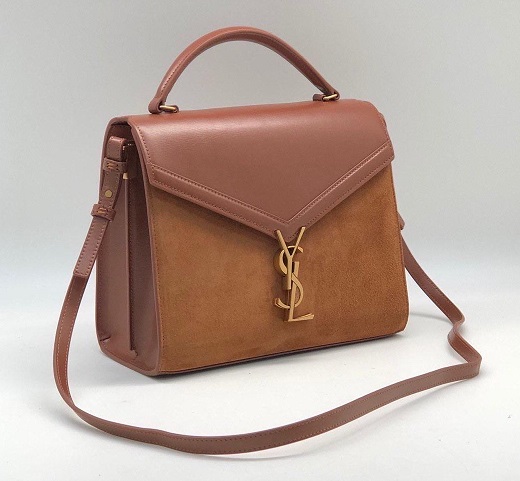 Кожаная сумка Saint Laurent Cassandra коричневая