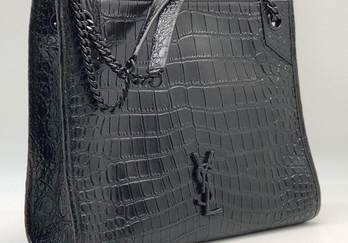 Кожаная сумка-тоут Yves Saint Laurent черная