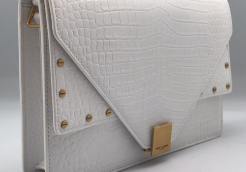 Кожаная женская сумка Yves Saint Laurent Margaux белая