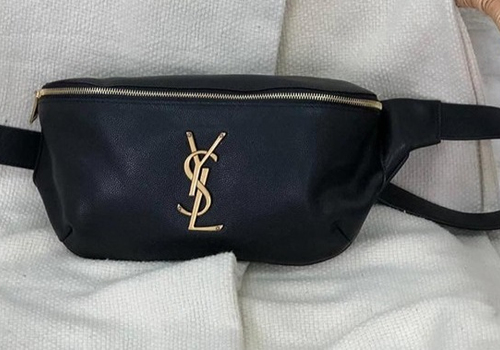 Кожаная черная поясная сумка Yves Saint Laurent