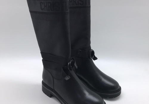 Сапоги черные кожаные Christian Dior
