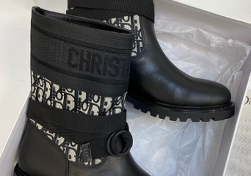 Женские черные короткие сапоги Christian Dior