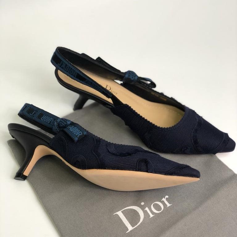 Босоножки Christian Dior синие (6,5 см)