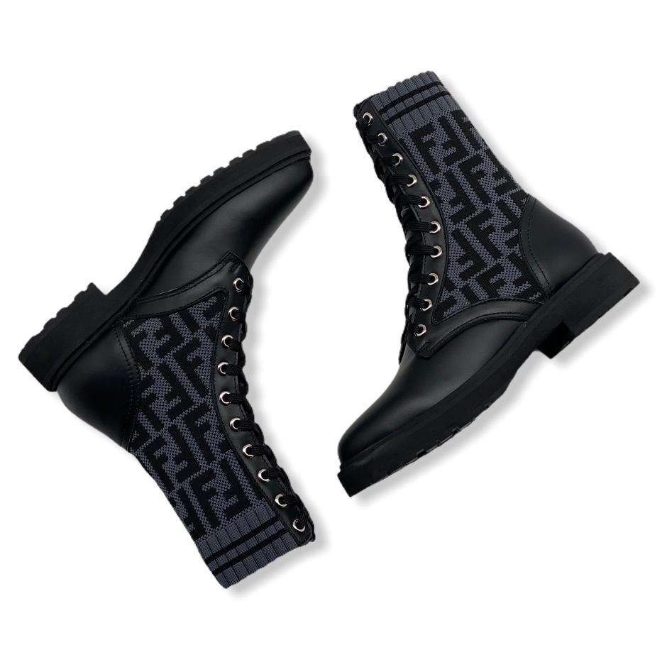 Женские черные ботинки Fendi
