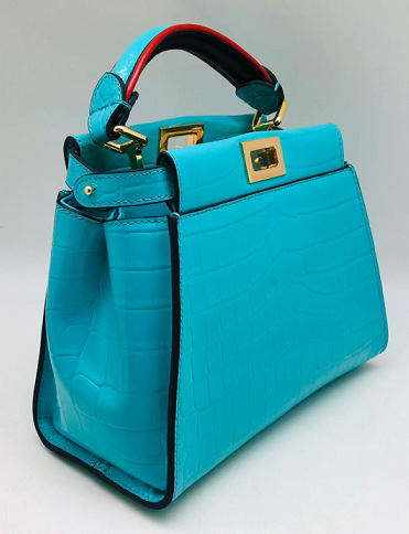 Женская сумка Fendi Peekaboo Mini голубая