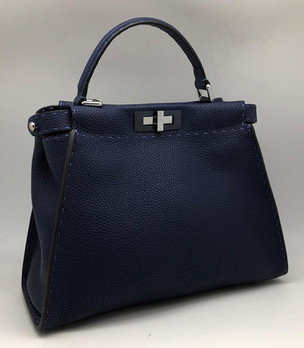 Женская сумка Fendi Peekaboo Medium темно -синяя
