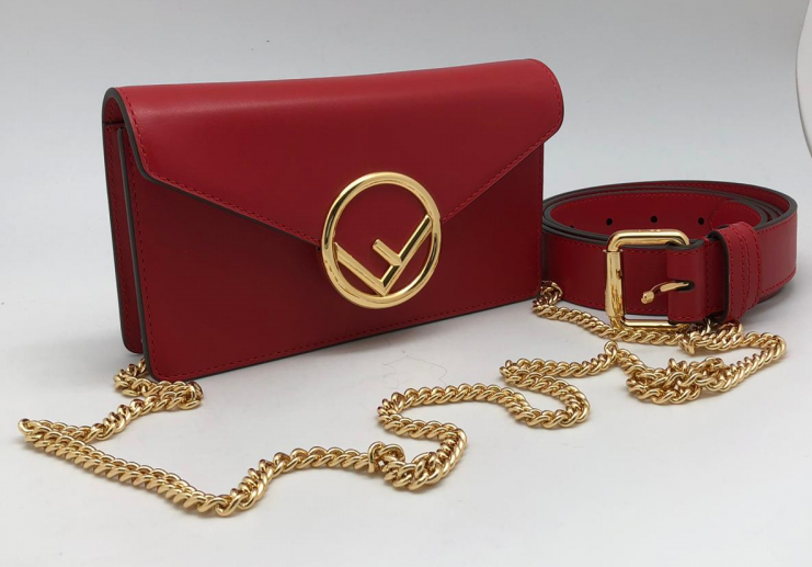 Женская поясная сумка Fendi красная